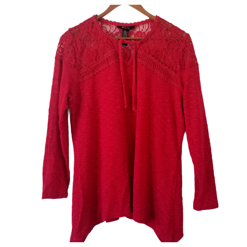 Style & Co. blouse - top with lace and 3/4 sleeve - Size L